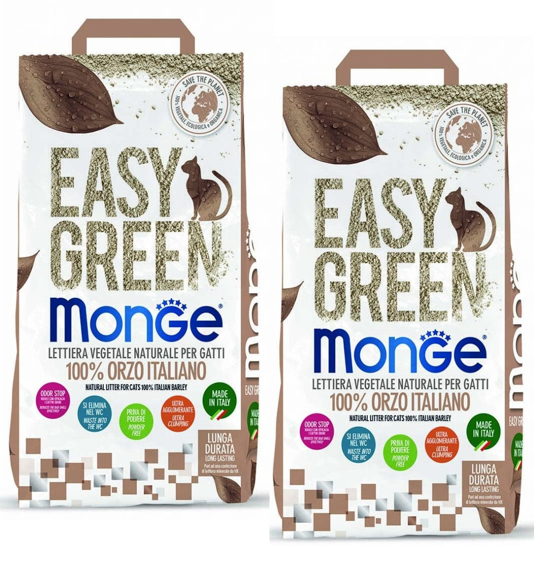 2x3,8kg Monge Easy Green Orzo - Lettiera da WC Ecologica 2x3,8kg Monge Easy Green Orzo - Lettiera da WC Ecologica
